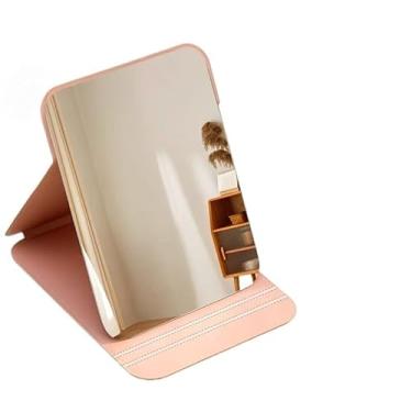 Imagem de Espelho de maquiagem dobrável vintage – kit portátil com 3 tamanhos para viagens(ROSA,Grande)