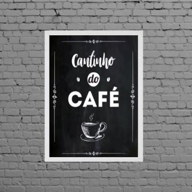 Imagem de Quadro Escrito Cantinho Do Café 33X24Cm Branca