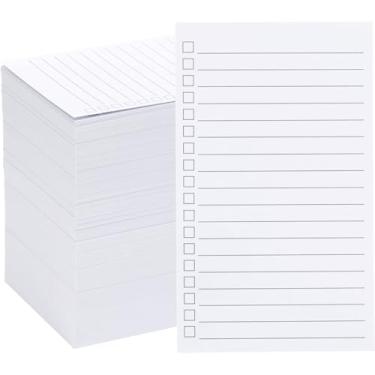 Imagem de Pacote com 400 cartões de índice pautados verticais, 3 x 5 com caixas de verificação para tarefas diárias, material de escritório grosso para cartolina, branco