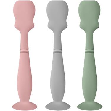 Imagem de Pacote com 3 espátulas de creme de fraldas de bebê tamanho grande aplicador de silicone macio espátula de pasta de bumbum de bebê (cor 2)