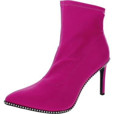 Imagem de Bar III Botas femininas de couro Melanay enfeitadas, Fuschia Smooth, 37