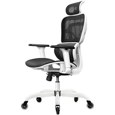 Imagem de Cadeira de mesa ergonômica, confortável, respirável, com encosto alto, cadeira de computador doméstica, apoios de braços, cadeira giratória executiva
