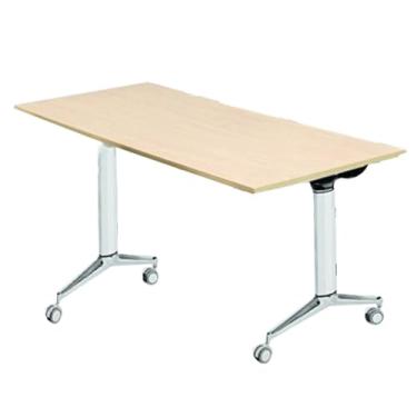 Imagem de Mesa dobrável, mesa de escritório dobrável, mesa de treinamento móvel flip-up, placa espessa de 25 mm, mesa pequena, adequada para estudo, escrita, jogos e casa, natural (cor: natural, tamanho: 180