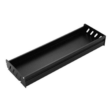 Imagem de THJKUPO Prateleira de banheiro Prateleira de chuveiro de banheiro de alumínio preto prateleira de canto montada na parede suporte de armazenamento de cozinha de alumínio preto (30 cm)