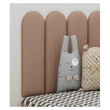 Imagem de Cabeceiras nuvem 60x20 auto colante cama Box Casal Queem King(MARROM CLARO,KIT 1 PEÇA)