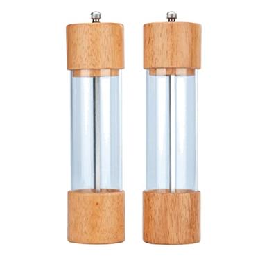Imagem de THJKUPO Moedor manual de sal e pimenta, madeira, acrílico, tempero, muller, cozinha, churrasco, utensílios de cozinha, utensílios de cozinha, utensílio de moagem