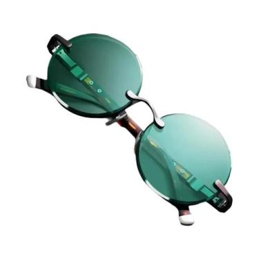 Imagem de Óculos De Sol Retro Unissex Sem Armação Com Lentes Cristal Verde Escur