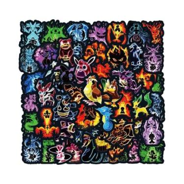 Imagem de Adesivos Neon Pokemon Graffiti 60 Peças À Prova d'Água Para Decoração 