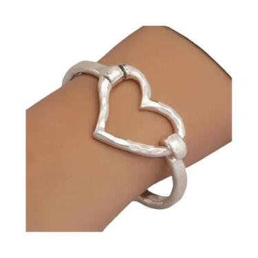 Imagem de Colar Feminino Com Pingente Grande De Coração, Choker De Metal, Joia S