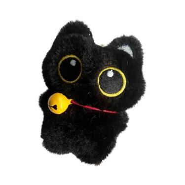 Imagem de Brinquedo De Pelúcia Gato Preto Kawaii, Almofada Pequena E Aconchegant