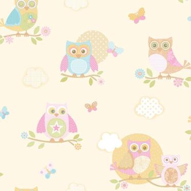 Imagem de Papel de Parede Just 4 Kids Corujinhas G56035 - Rolo: 10m x 0,52m