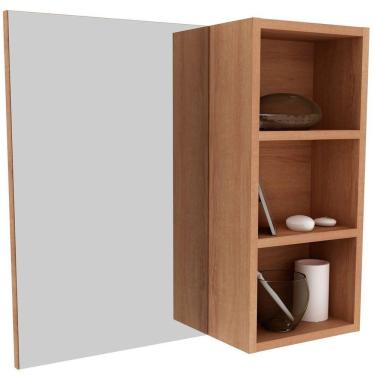Imagem de Espelheira Para Banheiro 60 Cm 3 Nichos Valente Amêndoa