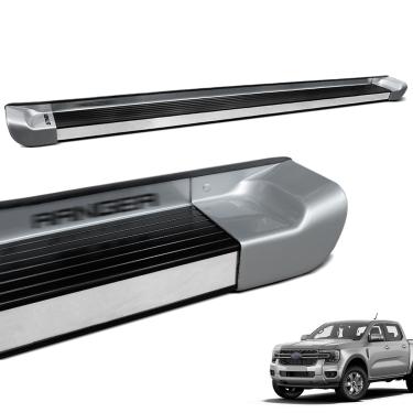 Imagem de Estribo Lateral Ranger CD 2013 a 2026 Prata Geada Personalizado