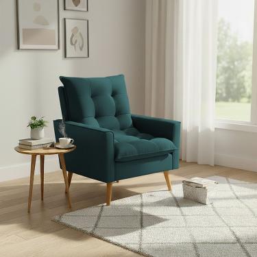 Imagem de Poltrona Sala 92cm Design Elegante Ideal Para Decorar Seu Ambiente Ester Verde