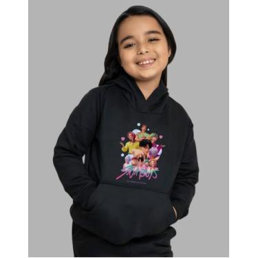 Imagem de Moletom Saja Boys Infantil Blusa De Frio K-pop Desenho, Preto, 04