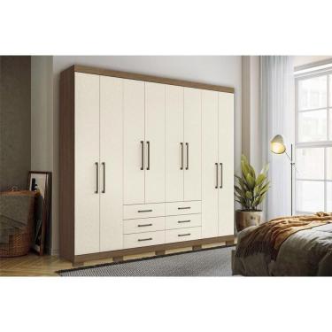 Imagem de Guarda Roupa 8 Portas E 6 Gavetas C- Pés Master 8.6 Jatobá-areia - Santos Andirá