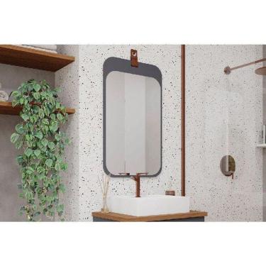 Imagem de Espelheira De Banheiro Monet Parede Retangular 48x80cm Titanio - Mgm