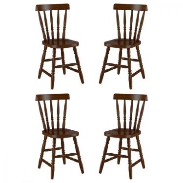 Imagem de Conjunto 4 Cadeiras Madeira Eucalipto Castanho Piratini