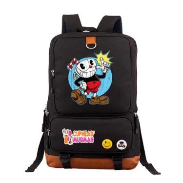 Imagem de Mochila Cupsheads, mochila escolar infantil, impressão 3D, Oxford, 29x