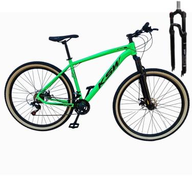 Imagem de Bicicleta Ksw Aro 29  Trava no Ombro 24 Velocidades Pneus Faixa Amarelo-Unissex
