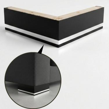 Imagem de Kit C/ 4 Pés Cantoneira Madeira Maciça C/ Aplique P/ Sofá Tabaco