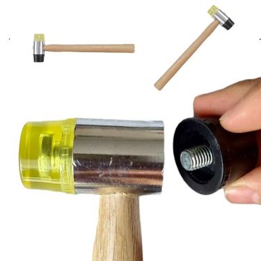 Imagem de Martelo Intercambiavel Luthier Cabo De Madeira Marcenaria Reparo Artesanato Montagem Manutencao Moveis Obra Construcao