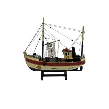 Imagem de Escultura Decorativa Barco em Madeira 29cm RJM2008 BTC