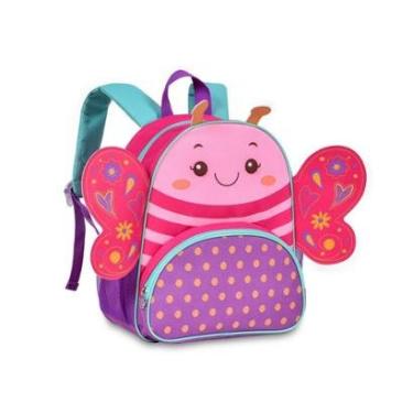 Imagem de MOCHILA ESCOLAR BOLSA ROSA MENINAS BORBOLETAS ESCOLAR PASSEIO-Feminino