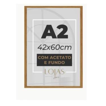 Imagem de Kit 2 Molduras Quadro A2 42x60 Com Acetato Poster Premium - Branco - L