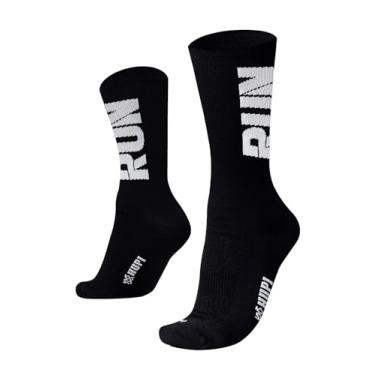 Imagem de Meia para Corrida HUPI RUN 1 Par Cano Médio, Cor: PRETO/BRANCO, Tamanho 36-42
