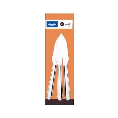 Imagem de Conjunto de Facas de Churrasco Brinox Turim Aço Inox 3 Peças Polido com Friso Aço Inox