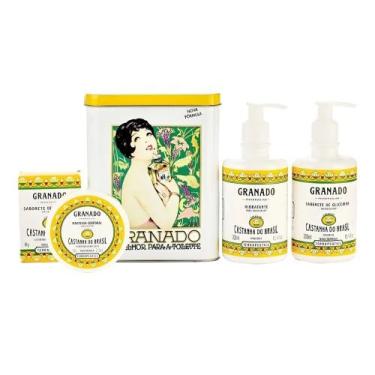 Imagem de Kit Granado Lata Castanha do Brasil Sabonete Barra 90g + Manteiga Corp