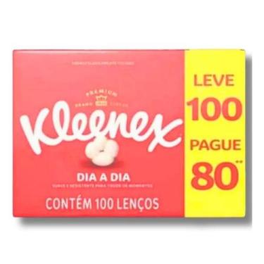Imagem de Lenço De Papel Kleenex Descartável 100 Folhas 12,7cm x 21,2cm