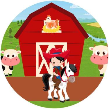 Imagem de Painel Redondo De Festa Fazendinha 150X150 - Faz01