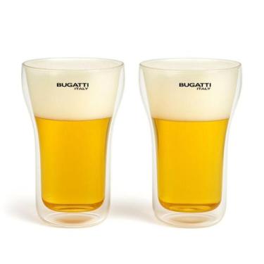 Imagem de Conjunto 2 Copos Parede Dupla Suco Drink 350ml Bugatti