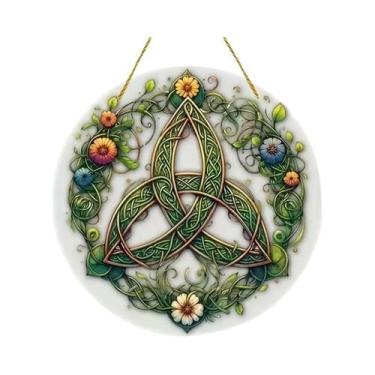 Imagem de Apanhador De Luz Solar Circular Em Acrílico Com Nó Celta Para Pendurar