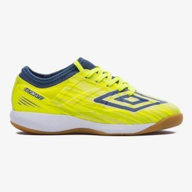 Imagem de Chuteira Futsal Ultimate Jr Umbro Unissex Cor:Verde Limão+AzulTamanho: