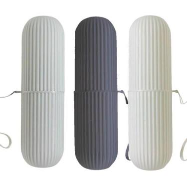 Imagem de Estojo Porta Escova De Dente Multiuso Para Viagem Escola 3un - Ladiv C