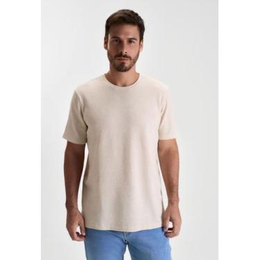 Imagem de Camiseta docthos relaxed fit manga curta textura, 010 natural, GG