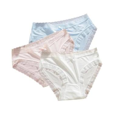 Imagem de Conjunto De 3 Calcinhas Ultra Finas E Respiráveis Em Seda De Gelo Com 