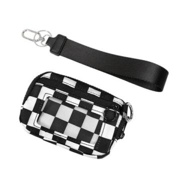 Imagem de Carteira Pequena Feminina Para Moedas E Cartões Com Zíper E Chaveiro -