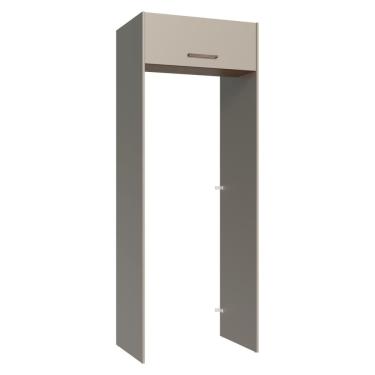 Imagem de Porta-Geladeira 83 cm 1 Porta Basculante Crema/Rustic/Crema Agata Madesa