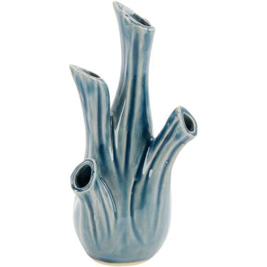 Imagem de Vaso Cerâmica Azul Home&Co Anse 20X9X9Cm