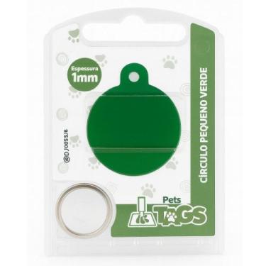 Imagem de Plaquinha de Identificação Personalizada - Círculo Verde P - Pets Tags