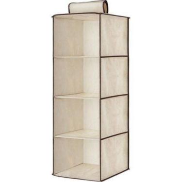 Imagem de Organizador portatil vertical com 4 prateleiras para armario cabide cl
