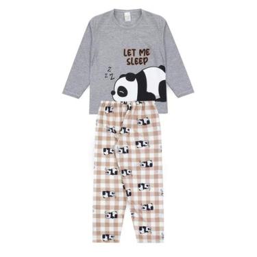 Imagem de Pijama Infantil Masculino Inverno Let Me Sleep - Hey Kids Mescla - Hey
