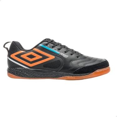 Imagem de Chuteira Umbro Futsal Pro 5 Bump Preto Laranja e Azul - Masculina - 44 - Preto