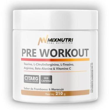 Imagem de Pre workout s/ cafeina s framboesa c maracuja 210g mix nutri