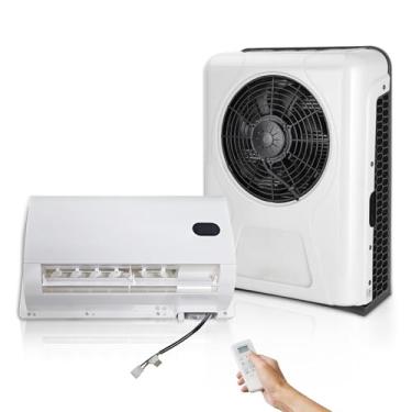 Imagem de Ar condicionado RVpligo de 12 V, tipo dividido de 12000 BTU, alimentado por bateria, design de redução de ruído, estrutura compacta, adequado para semi caminhões, ônibus, trailers