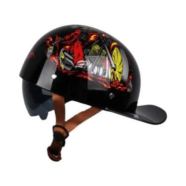 Imagem de Capacete De Motocicleta Vintage Retrô Uchoose, Estilo Boné De Beisebol